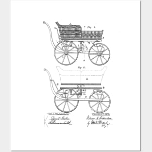 Baby Carriage Vintage Patent Drawing Posters and Art